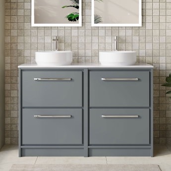 Hudson Reed Lille 1200mm 4-Drawer Floor Standing Vanity Unit with Countertop | Product Image