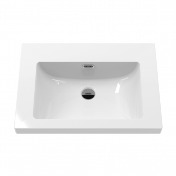 Hudson Reed Lille Floor Standing 2-Drawer Vanity Unit with 0TH Contemporary Basin 600mm Wide - Graphite Grey Woodgrain | Product Image