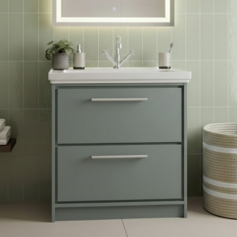 Hudson Reed Lille 800mm 2-Drawer Floor Standing Vanity Unit with Fireclay Basin