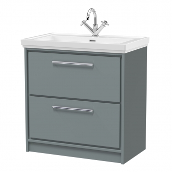 Hudson Reed Lille 800mm 2-Drawer Floor Standing Vanity Unit with Fireclay Basin
