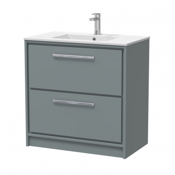 Hudson Reed Lille 800mm 2-Drawer Floor Standing Vanity Unit with Ceramic Basin