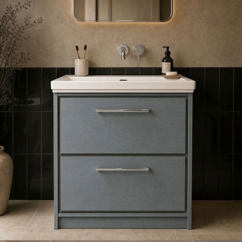 Hudson Reed Lille 800mm 2-Drawer Floor Standing Vanity Unit with Fireclay Basin | Product Image