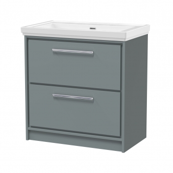 Hudson Reed Lille 800mm 2-Drawer Floor Standing Vanity Unit with Fireclay Basin | Product Image