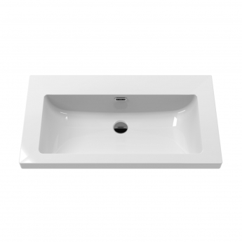 Hudson Reed Lille Wall Hung 1-Drawer Vanity Unit with 0TH Contemporary Basin 800mm Wide - Bleached Oak | Product Image