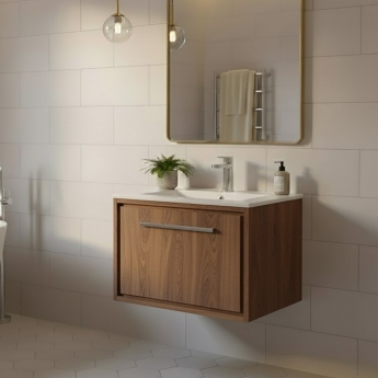 Hudson Reed Lille 600mm 1-Drawer Wall Hung Vanity Unit with Ceramic Basin