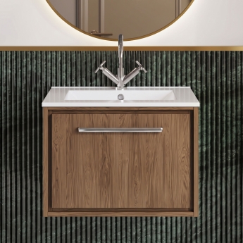 Hudson Reed Lille 600mm 1-Drawer Wall Hung Vanity Unit with Ceramic Basin | Product Image