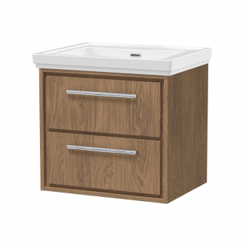Hudson Reed Lille 600mm 2-Drawer Wall Hung Vanity Unit with Fireclay Basin | Product Image