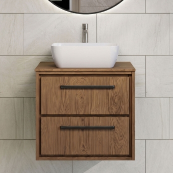 Hudson Reed Lille 600mm 2-Drawer Wall Hung Vanity Unit with Countertop | Product Image