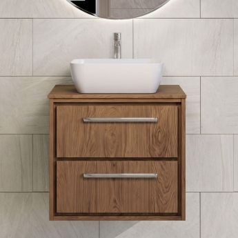 Hudson Reed Lille 600mm 2-Drawer Wall Hung Vanity Unit with Countertop | Product Image