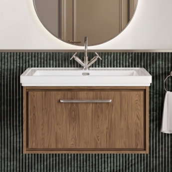 Hudson Reed Lille 800mm 1-Drawer Wall Hung Vanity Unit with Fireclay Basin | Product Image