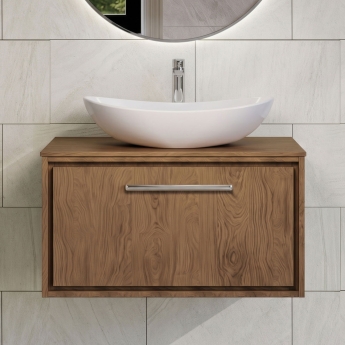 Hudson Reed Lille 800mm 1-Drawer Wall Hung Vanity Unit with Countertop | Product Image