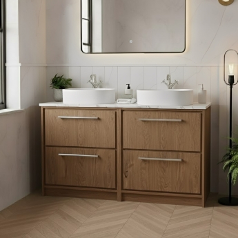 Hudson Reed Lille 1200mm 4-Drawer Floor Standing Vanity Unit with Countertop | Product Image