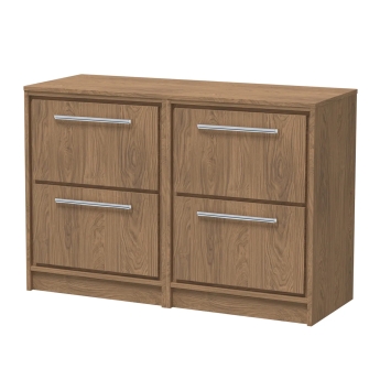 Hudson Reed Lille Floor Standing 4-Drawer Vanity Unit with Worktop 1200mm Wide - Antique Oak | Product Image