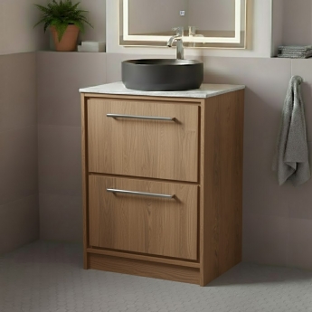 Hudson Reed Lille 600mm 2-Drawer Floor Standing Vanity Unit with Countertop