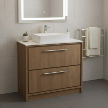 Hudson Reed Lille 800mm 2-Drawer Floor Standing Vanity Unit with Countertop