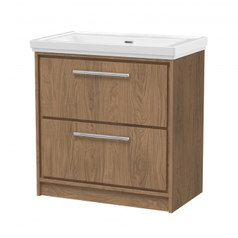 Hudson Reed Lille 800mm 2-Drawer Floor Standing Vanity Unit with Fireclay Basin | Product Image