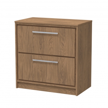 Hudson Reed Lille Floor Standing 2-Drawer Vanity Unit with Worktop 800mm Wide - Antique Oak | Product Image