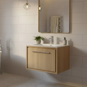 Hudson Reed Lille 600mm 1-Drawer Wall Hung Vanity Unit with Ceramic Basin