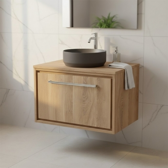 Hudson Reed Lille 600mm 1-Drawer Wall Hung Vanity Unit with Countertop