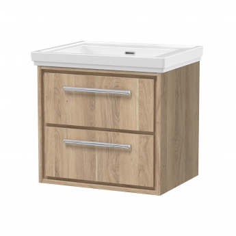 Hudson Reed Lille 600mm 2-Drawer Wall Hung Vanity Unit with Fireclay Basin | Product Image