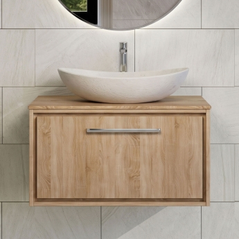 Hudson Reed Lille 800mm 1-Drawer Wall Hung Vanity Unit with Countertop | Product Image