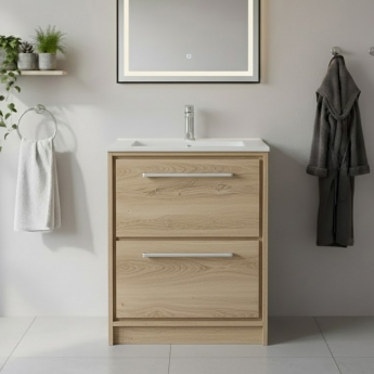Hudson Reed Lille 600mm 2-Drawer Floor Standing Vanity Unit with Ceramic Basin