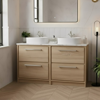 Hudson Reed Lille 1200mm 4-Drawer Floor Standing Vanity Unit with Countertop | Product Image