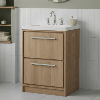 Hudson Reed Lille 600mm 2-Drawer Floor Standing Vanity Unit with Fireclay Basin