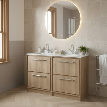 Hudson Reed Lille 1200mm 4-Drawer Floor Standing Vanity Unit with Marble Top Basin