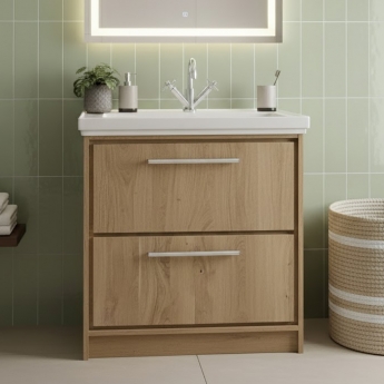 Hudson Reed Lille 800mm 2-Drawer Floor Standing Vanity Unit with Fireclay Basin