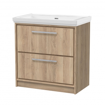 Hudson Reed Lille 800mm 2-Drawer Floor Standing Vanity Unit with Fireclay Basin | Product Image