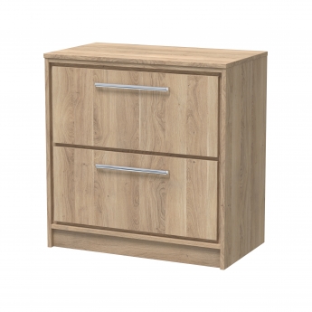 Hudson Reed Lille Floor Standing 2-Drawer Vanity Unit with Worktop 800mm Wide - Bleached Oak | Product Image