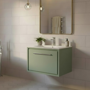 Hudson Reed Lille 600mm 1-Drawer Wall Hung Vanity Unit with Ceramic Basin