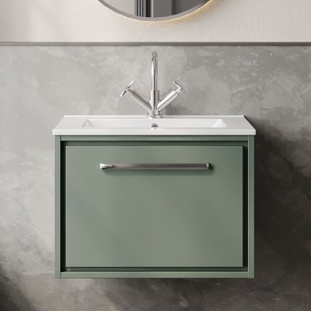 Hudson Reed Lille 600mm 1-Drawer Wall Hung Vanity Unit with Ceramic Basin | Product Image