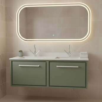 Hudson Reed Lille 1200mm 2-Drawer Wall Hung Vanity Unit with Marble Top Basin