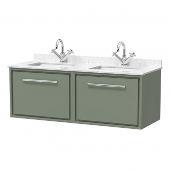 Hudson Reed Lille 1200mm 2-Drawer Wall Hung Vanity Unit with Marble Top Basin