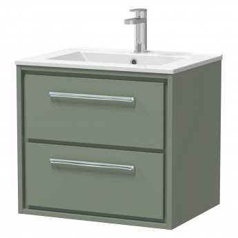 Hudson Reed Lille 600mm 2-Drawer Wall Hung Vanity Unit with Ceramic Basin | Product Image