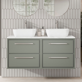 Hudson Reed Lille 1200mm 4-Drawer Wall Hung Vanity Unit with Countertop | Product Image