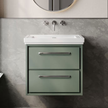 Hudson Reed Lille 600mm 2-Drawer Wall Hung Vanity Unit with Fireclay Basin | Product Image