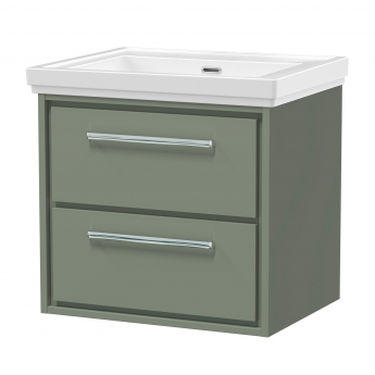 Hudson Reed Lille 600mm 2-Drawer Wall Hung Vanity Unit with Fireclay Basin | Product Image
