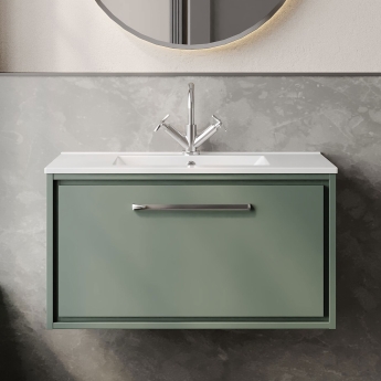 Hudson Reed Lille 800mm 1-Drawer Wall Hung Vanity Unit with Ceramic Basin | Product Image