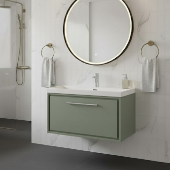 Hudson Reed Lille 800mm 1-Drawer Wall Hung Vanity Unit with Ceramic Basin