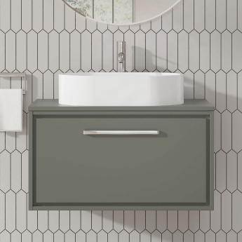 Hudson Reed Lille 800mm 1-Drawer Wall Hung Vanity Unit with Countertop | Product Image
