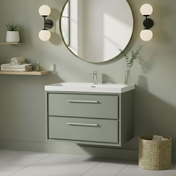 Hudson Reed Lille 800mm 2-Drawer Wall Hung Vanity Unit with Ceramic Basin