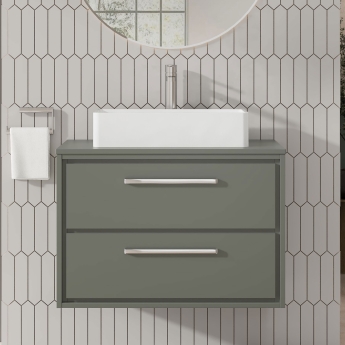 Hudson Reed Lille 800mm 2-Drawer Wall Hung Vanity Unit with Countertop | Product Image