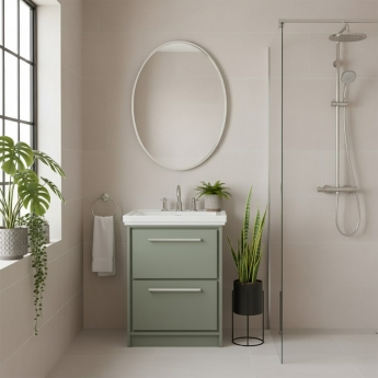 Hudson Reed Lille 600mm 2-Drawer Floor Standing Vanity Unit with Fireclay Basin