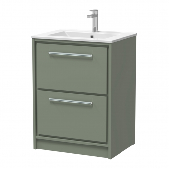 Hudson Reed Lille 600mm 2-Drawer Floor Standing Vanity Unit with Ceramic Basin