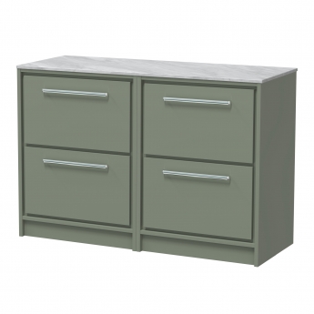 Hudson Reed Lille 1200mm 4-Drawer Floor Standing Vanity Unit with Countertop | Product Image