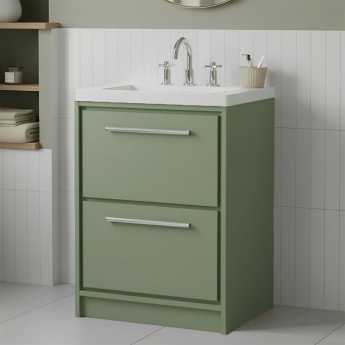 Hudson Reed Lille 600mm 2-Drawer Floor Standing Vanity Unit with Fireclay Basin