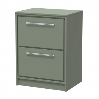 Hudson Reed Lille Floor Standing 2-Drawer Vanity Unit with Worktop 600mm Wide - Fern Green | Product Image